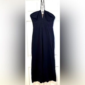 Free People Wide Leg adjustable Tie Neck Jumpsuit XS Black EUC